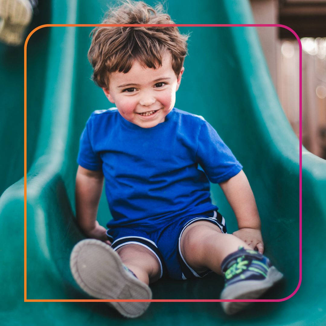 child on slide