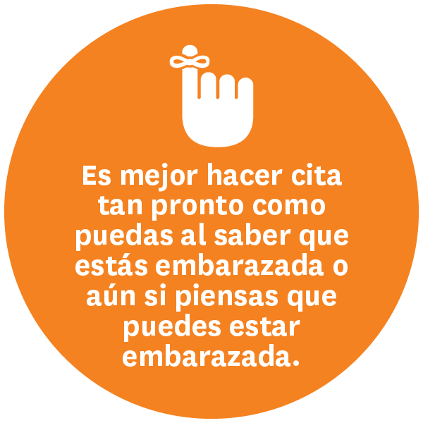 Es mejor hacer cita tan pronto como puedas al saber que estás embarazada o aún si piensas que puedes estar embarazada.